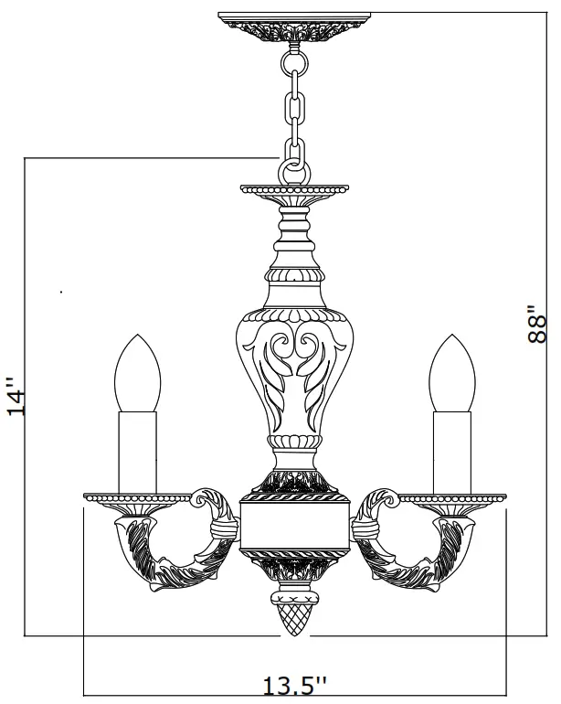 CRYSTORAMA 5124-AW Four Light Mini Chandelier - Figure1