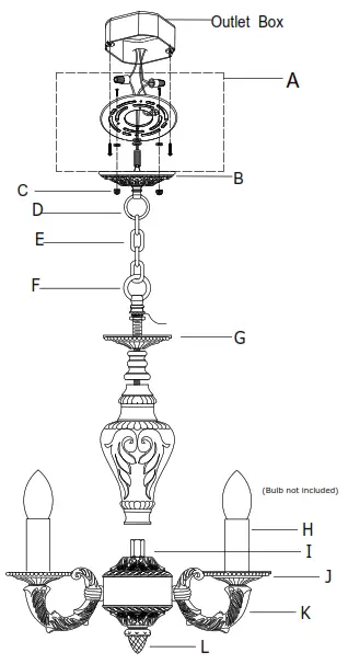 CRYSTORAMA 5124-AW Four Light Mini Chandelier - Figure2