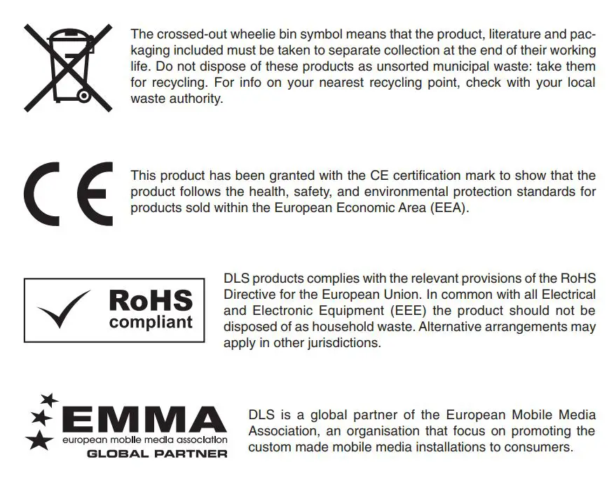 DLS CRUISE CRPP-2.6CX 2 Way Coaxial Speaker User Manual - Product markings