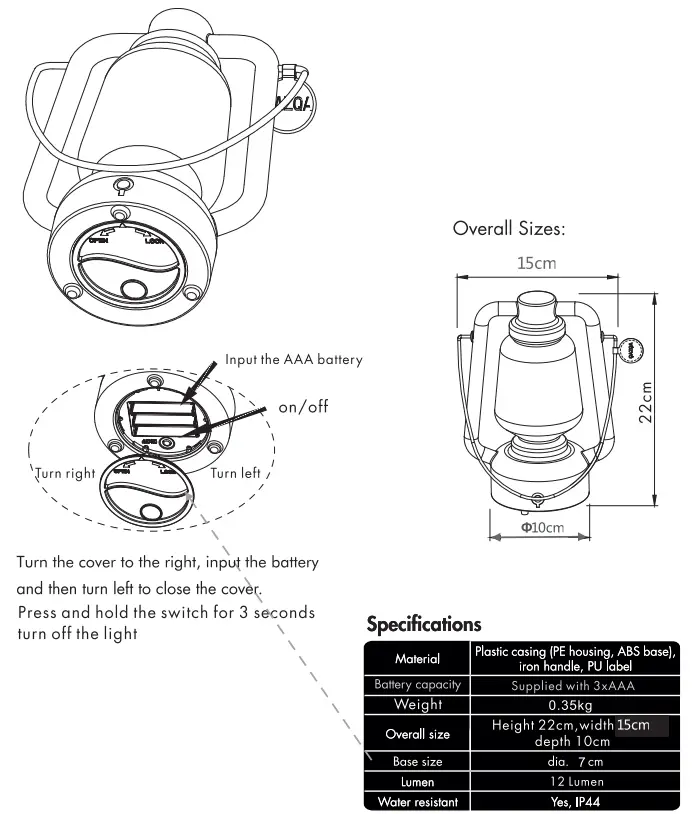 QAZQA 98368 Storm TL White Mini Outdoor Table Lamp - fig 1