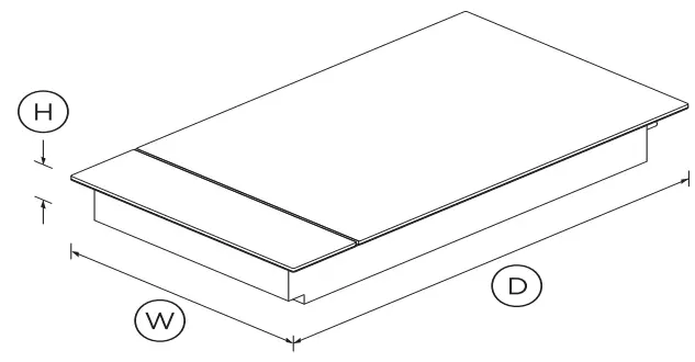 FISHER PAYKEL CI302DTB2 Induction Cooktop 30cm 2 Zones with Smart Zone - DIMENSIONS