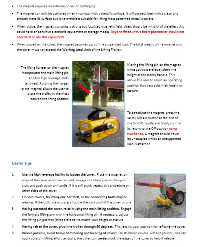 U S SAWS Magnetic Manhole Lifters - MAGNET