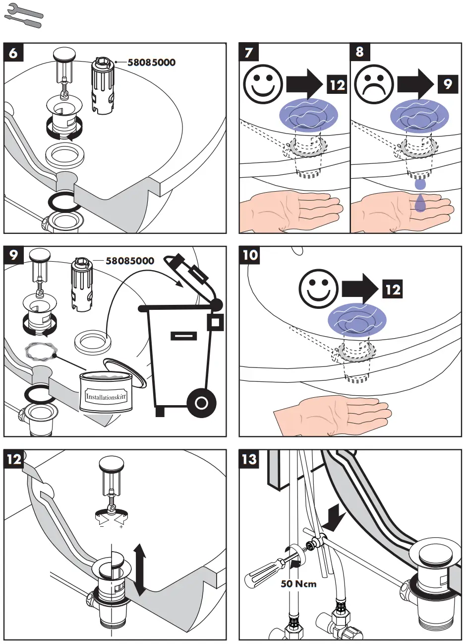 AXOR Starck 10200000 Classic Single Lever Bidet Mixer With Pop Up Waste - Assembly 1