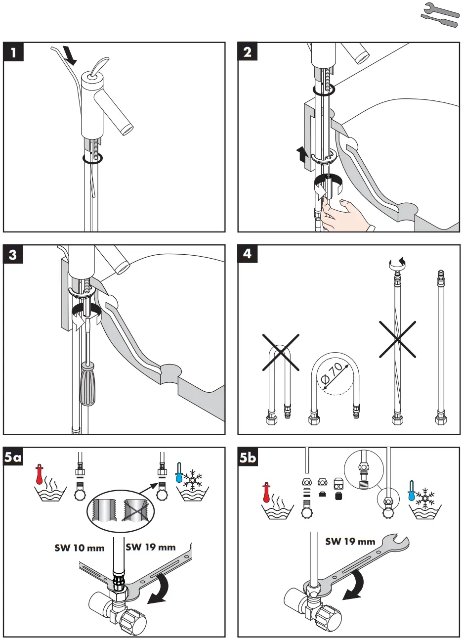 AXOR Starck 10200000 Classic Single Lever Bidet Mixer With Pop Up Waste - Assembly