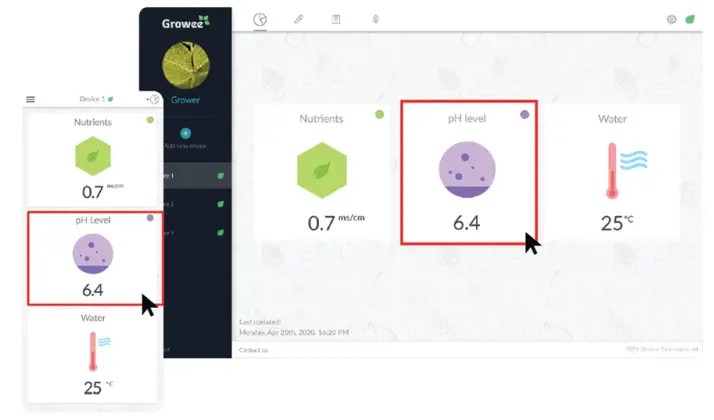 Growee Smart pH Balancer - App