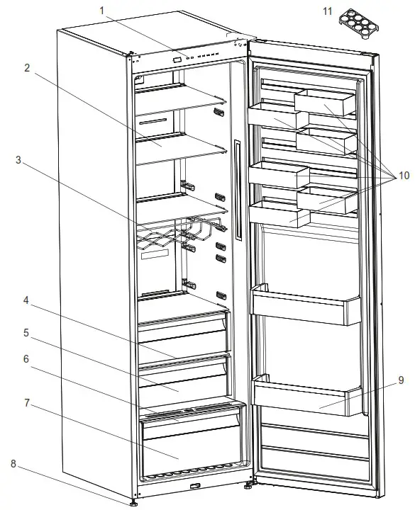 AEG RKB638E4MX Fridge - DESCRIPTION OF THE APPLIANCE 1