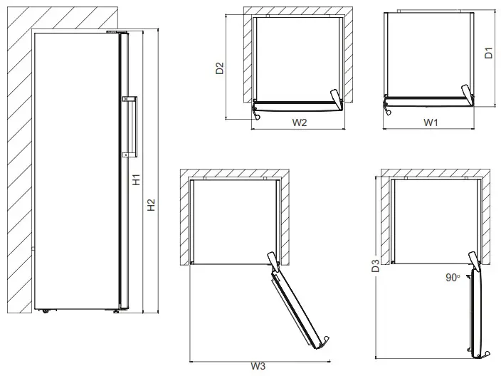 AEG RKB638E4MX Fridge - Dimensions