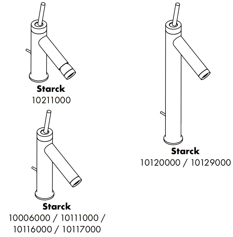 AXOR Starck 10211000 Bidet Mixers with Pop Up Waste Set