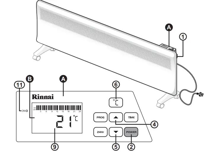 Rinnai-PEPH-10PEW-Electric-Panel-Heater-fig-2