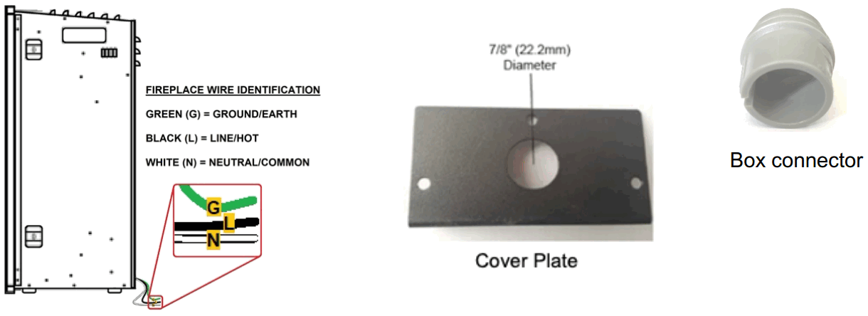 MODERN FLAMES RS-3021 Redstone Built In Electric Fireplace - Box connector