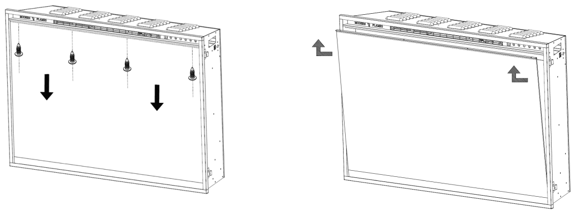 MODERN FLAMES RS-3021 Redstone Built In Electric Fireplace - Front Glass