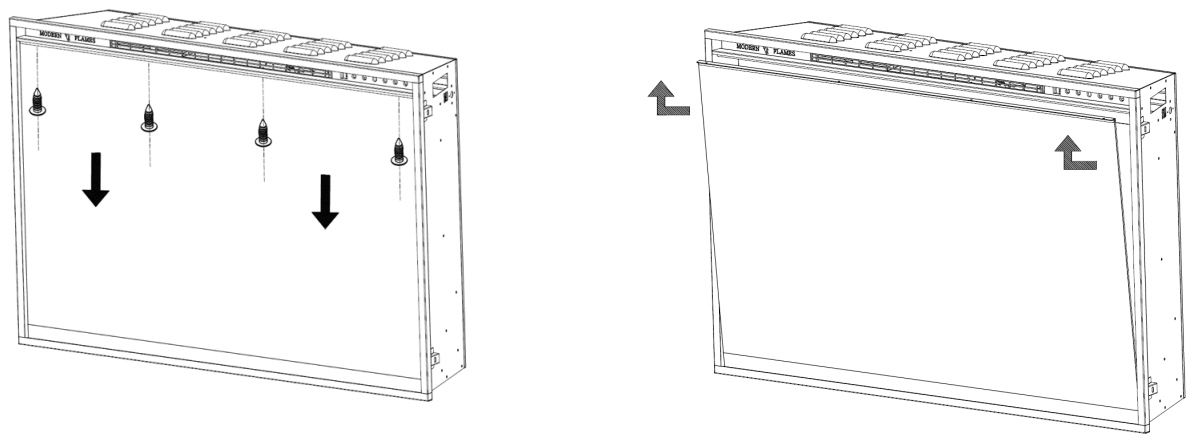 MODERN FLAMES RS-3021 Redstone Built In Electric Fireplace - Remove Front