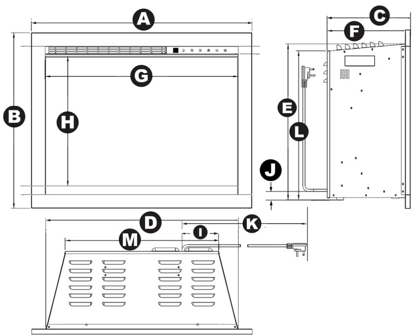 MODERN FLAMES RS-3021 Redstone Built In Electric Fireplace - fig