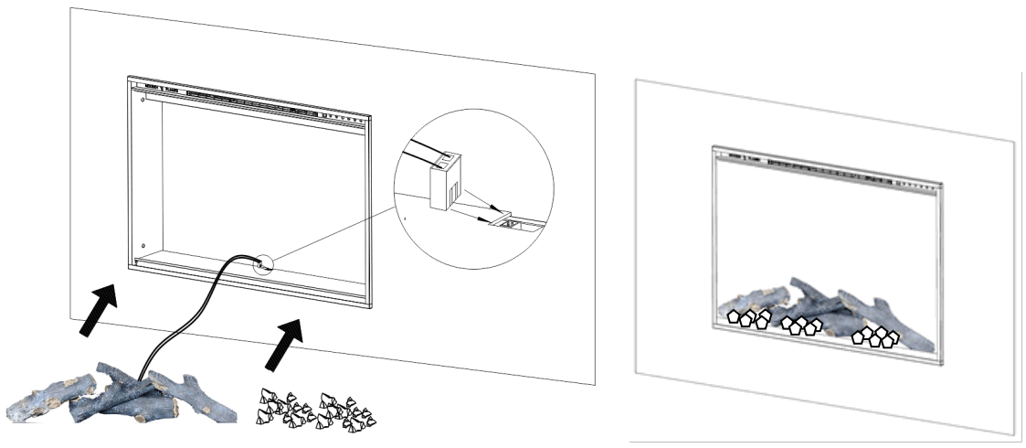 MODERN FLAMES RS-3021 Redstone Built In Electric Fireplace - plugging