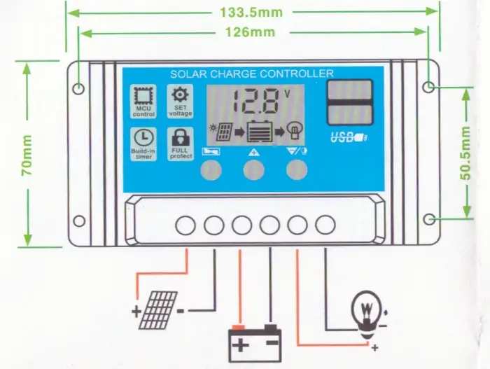 Solinved PWM Series Solar Charge Controller - dispaly 1