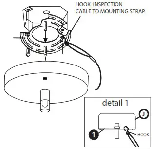 HINKLEY 46313BLK Aros Contemporary Black 13 Inch Foyer Lighting Fixture - Mounting Detail 1