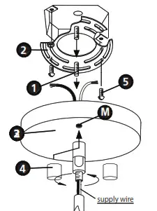 HINKLEY 46313BLK Aros Contemporary Black 13 Inch Foyer Lighting Fixture - Mounting Detail