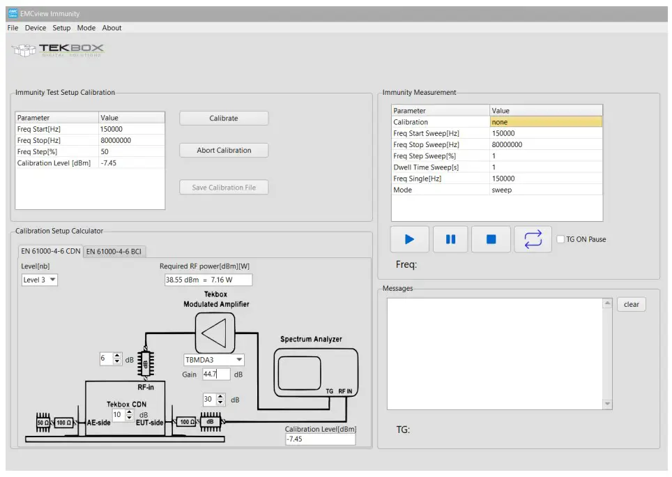 PC Software for immunity testing