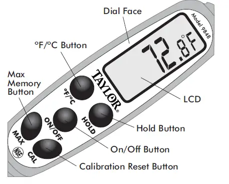 Taylor 9848FDA 806 Waterproof Digital Thermometer fig-1