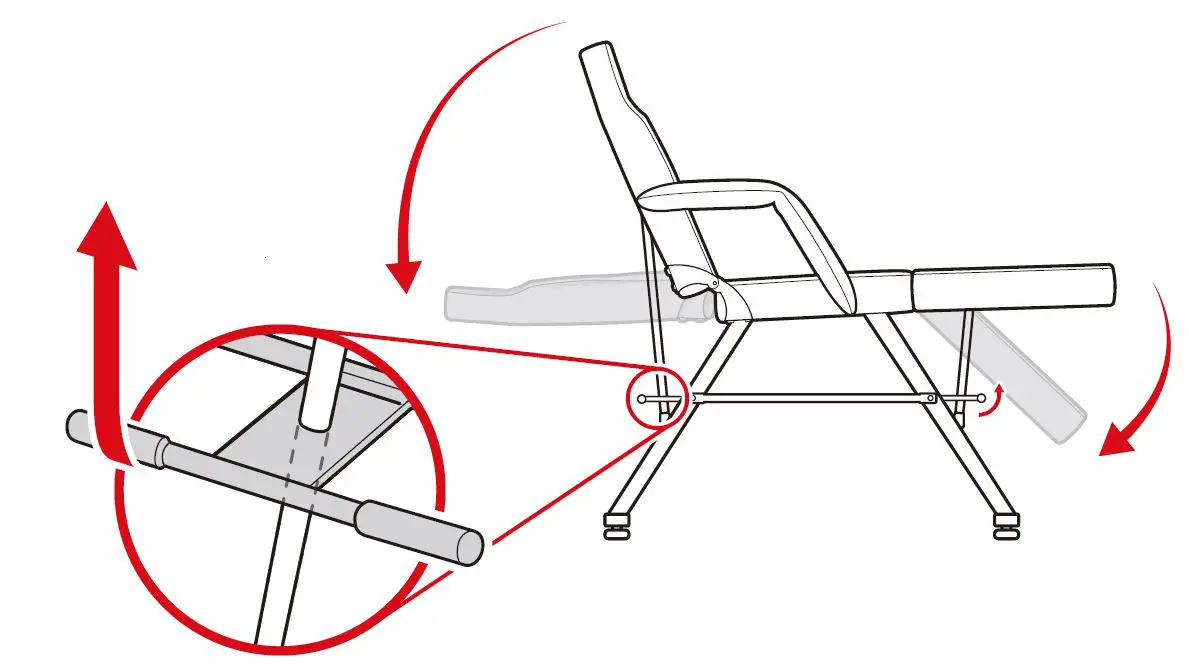 bcp SKY763 Reclining Massage, Tattoo Chair Instruction Manual - Adjusting the Bed