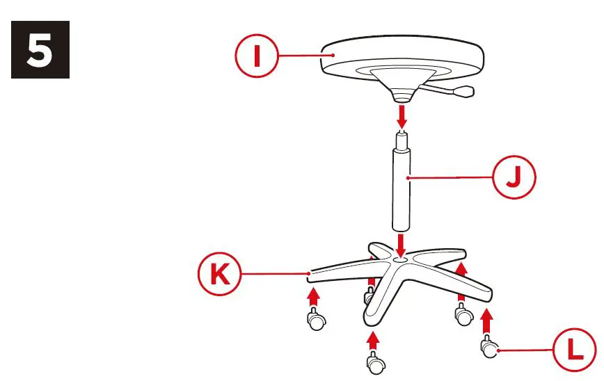 bcp SKY763 Reclining Massage, Tattoo Chair Instruction Manual - Assemble the stool