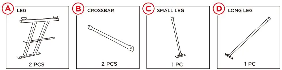bcp SKY763 Reclining Massage, Tattoo Chair Instruction Manual - Parts