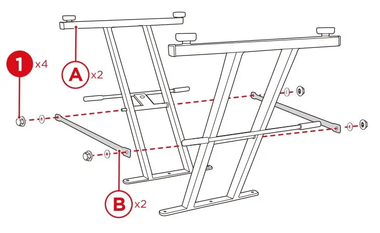 bcp SKY763 Reclining Massage, Tattoo Chair Instruction Manual - Remove the four part 1 nut cap