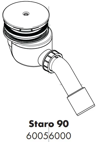 hansgrohe 60056000 Staro 90 Basic Set for Waste Systems Shower -