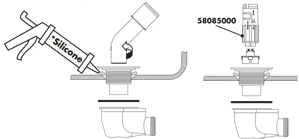 hansgrohe 60056000 Staro 90 Basic Set for Waste Systems Shower - Silicone