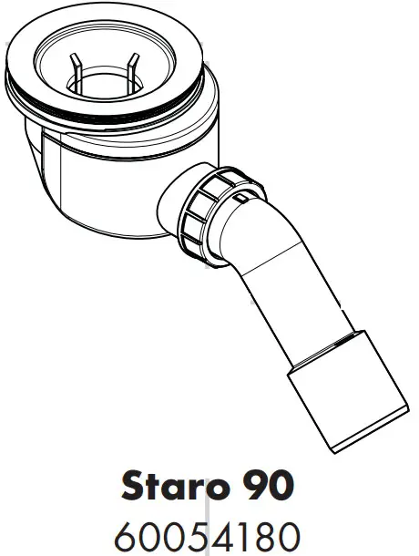 hansgrohe 60056000 Staro 90 Basic Set for Waste Systems Shower - Staro 90
