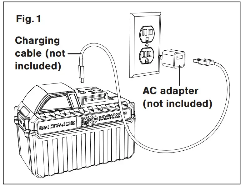 SNOW JOE 24VBAT-XR12 12.0 Ah Lithium Ion Battery - fig 1