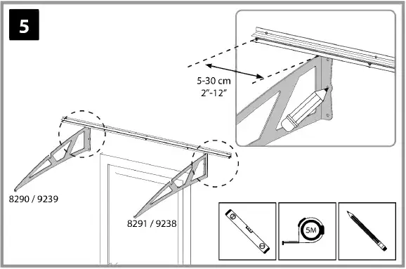 CANOPIA Bordeaux Series Door Awning Kit 25