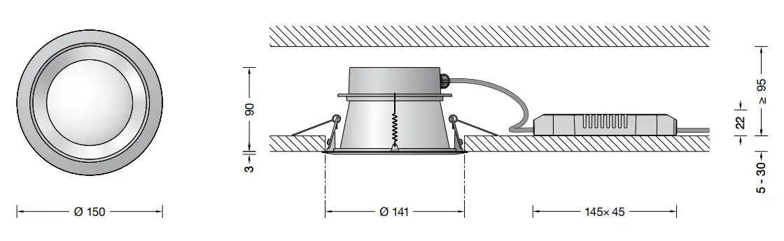 BEGA 50577 4 Indoor Recessed Ceiling Luminaire -