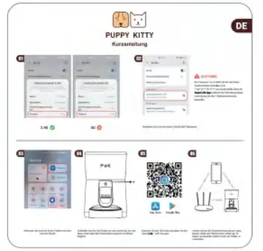 PUPPY KITTY C1ElA Automatic Cat Food Dispenser - connecting