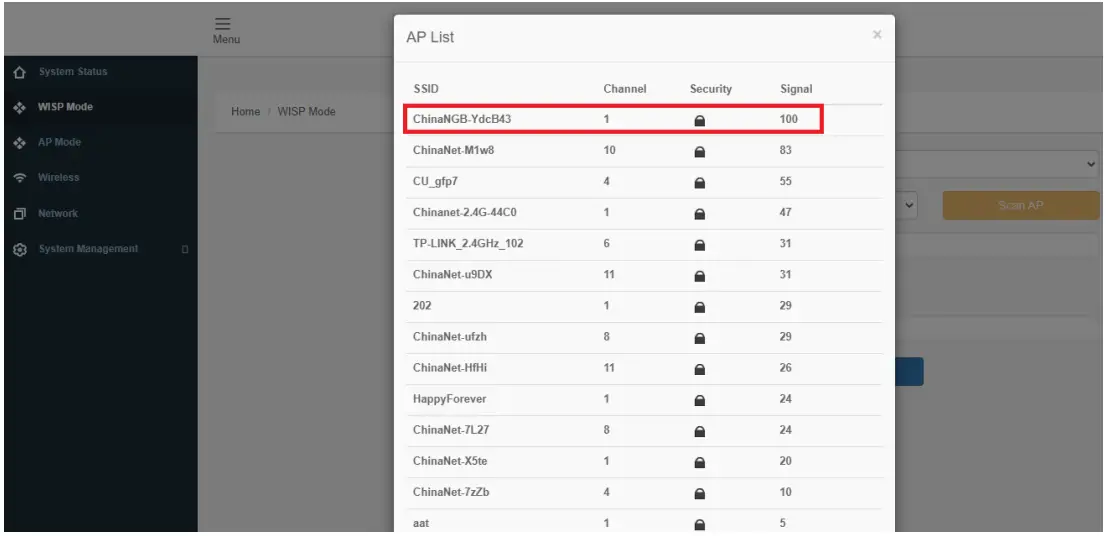 COOPERS OF STORTFORD L441 Wifi Booster - setting 6