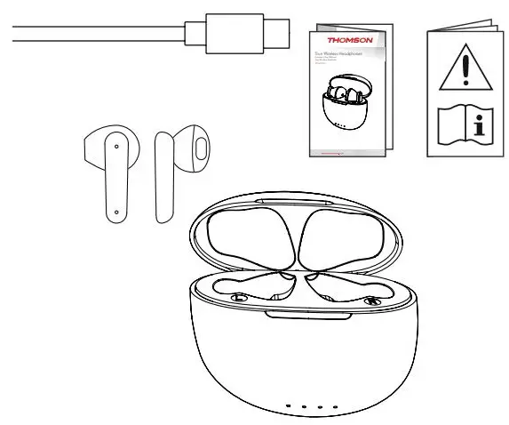 THOMSON WEAR77032 True Wireless Headphones Instruction Manual - Package contents