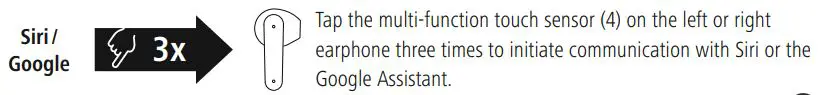 THOMSON WEAR77032 True Wireless Headphones Instruction Manual - Voice assistant function