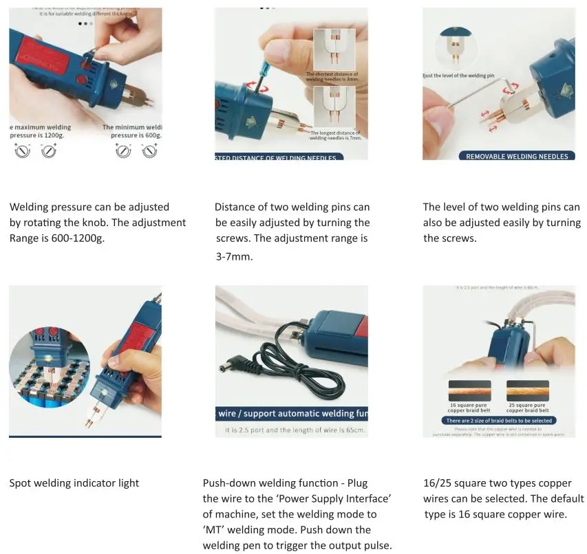 U S SOLID JFBSW00006 Battery Spot Welder User Manual - 73B Product Features