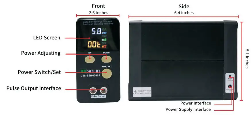 U S SOLID JFBSW00006 Battery Spot Welder User Manual - Product Diagram