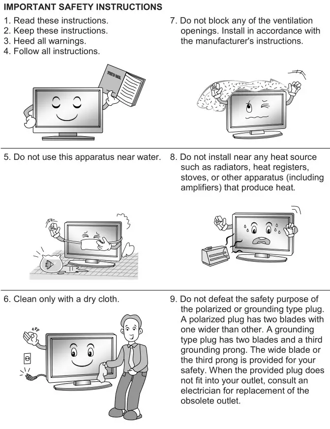 BLAUPUNKT 43UBC6000D LED TV - Safety instructions 1
