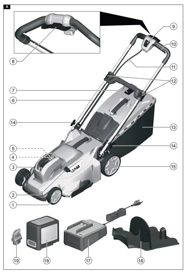KARCHER LMO 36 46 Battery Lawn Mower - Figure