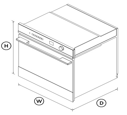 FISHER PAYKEL OB60SD11PLX1 60cm 11 Function Selfcleaning Oven - DIMENSIONS
