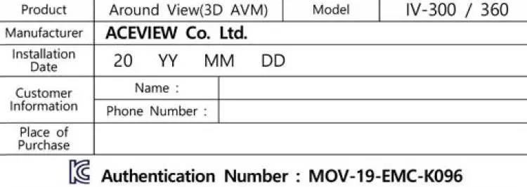 ACEVIEW IV-300 3D Surround View Monitoring System User Manualfig-1