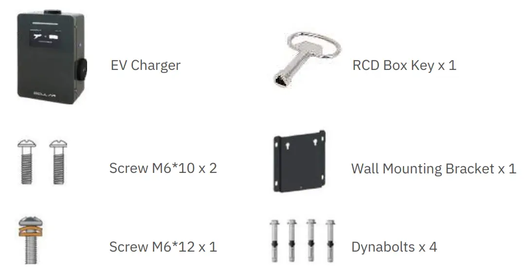 OCULAR IOCAW05C 7S 7T IQ Commercial EV Charger - Box Contents