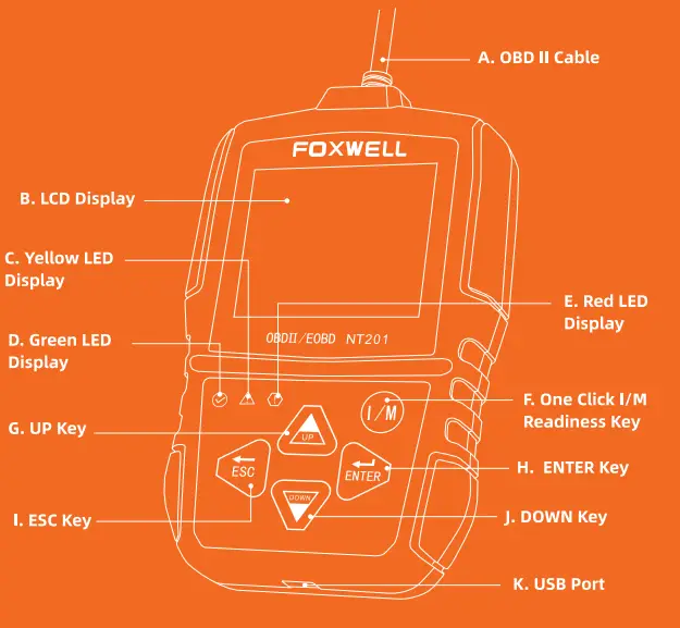 FOXWELL NT201 Scanner Check Engine Light Car Code Reader -