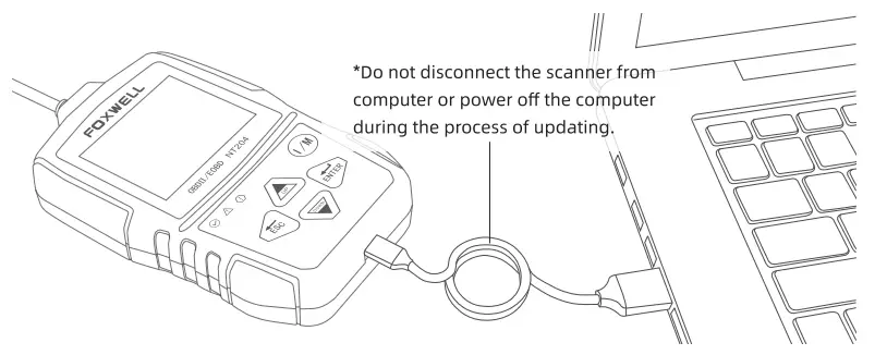 FOXWELL NT201 Scanner Check Engine Light Car Code Reader - updating