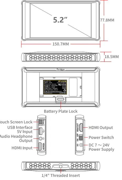 Portkeys-PT6-6-Inch-4K-HDMI-Touchscreen-Monitor-FIG-1