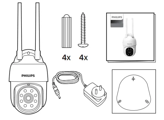 PHILIPS QSG 3000-series Home Safety outdoor Camera - box