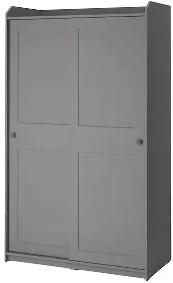 IKEA AA-2205173-5-101 HAUGA Wardrobe with Sliding Doors Grey