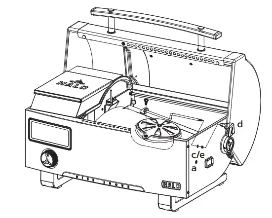 HALO HS-1005-ANA Prime300 Countertop Pellet Grill - searing damper